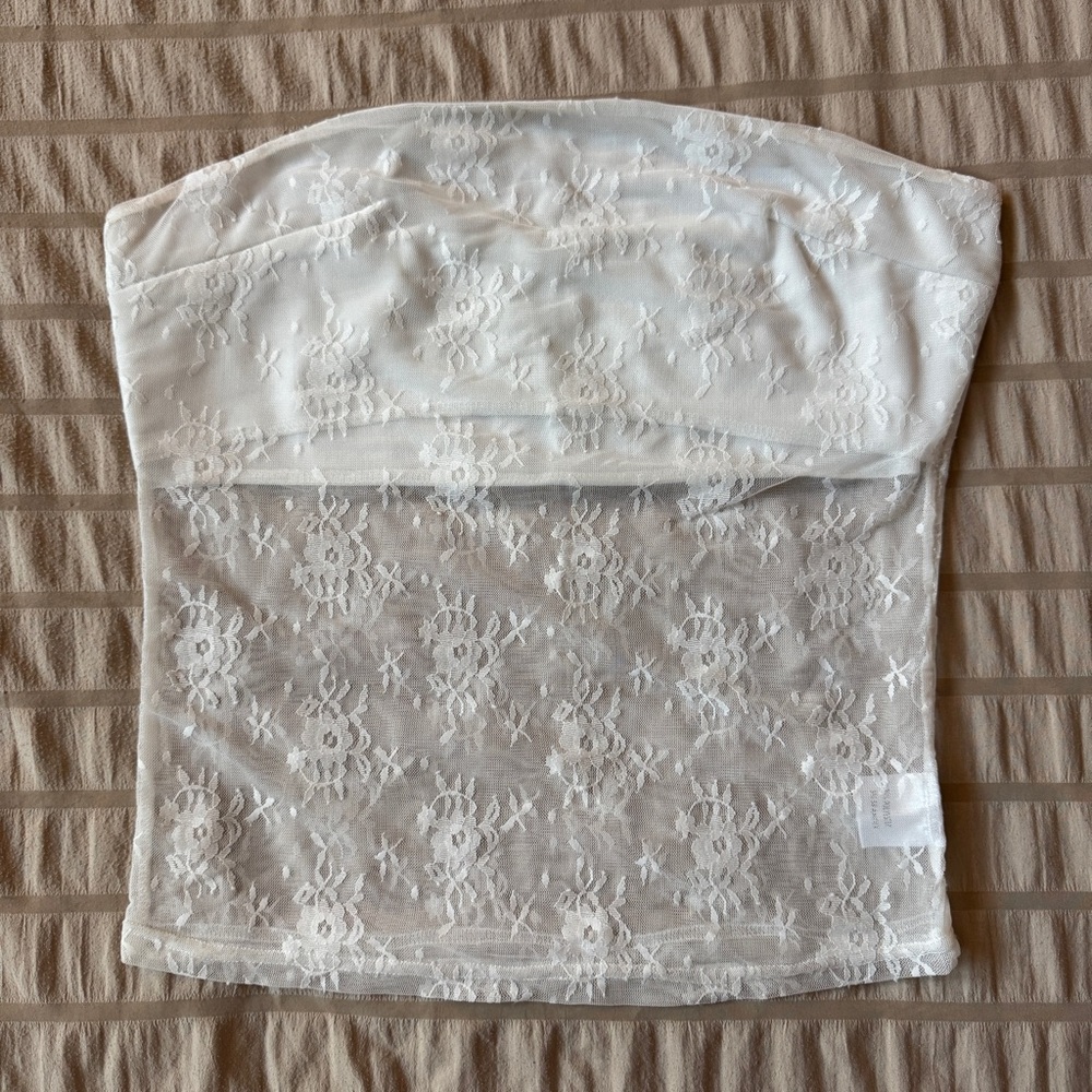 White Lace Women's Top Size L